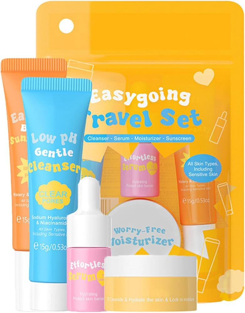 Hydrating Skin Care Set Travel Kit,4 Piece Skincare Essentials Set Mini Travel Size,Travel Friend... | Amazon (US)