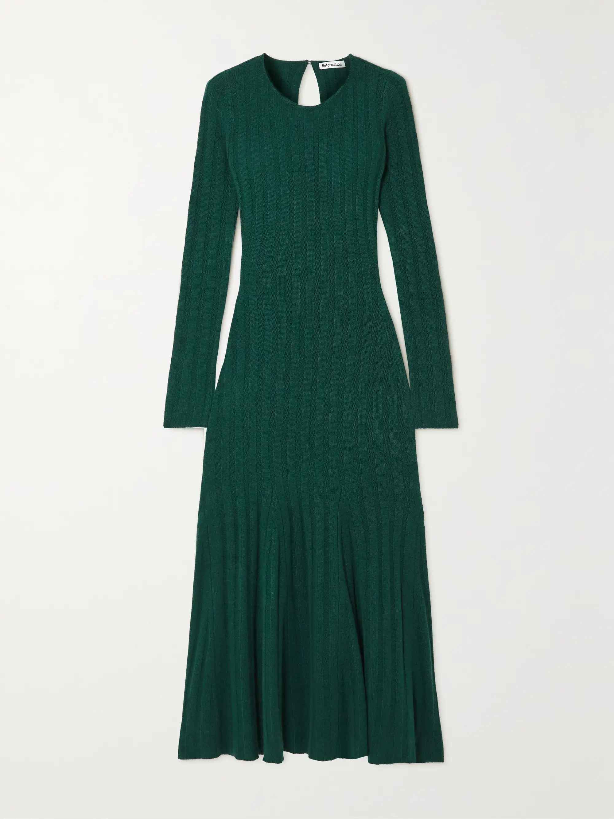 Evan ribbed recycled cashmere-blend midi dress | NET-A-PORTER (US)