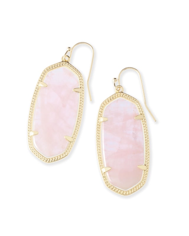 Elle Gold Drop Earrings in Rose Quartz | Kendra Scott | Kendra Scott