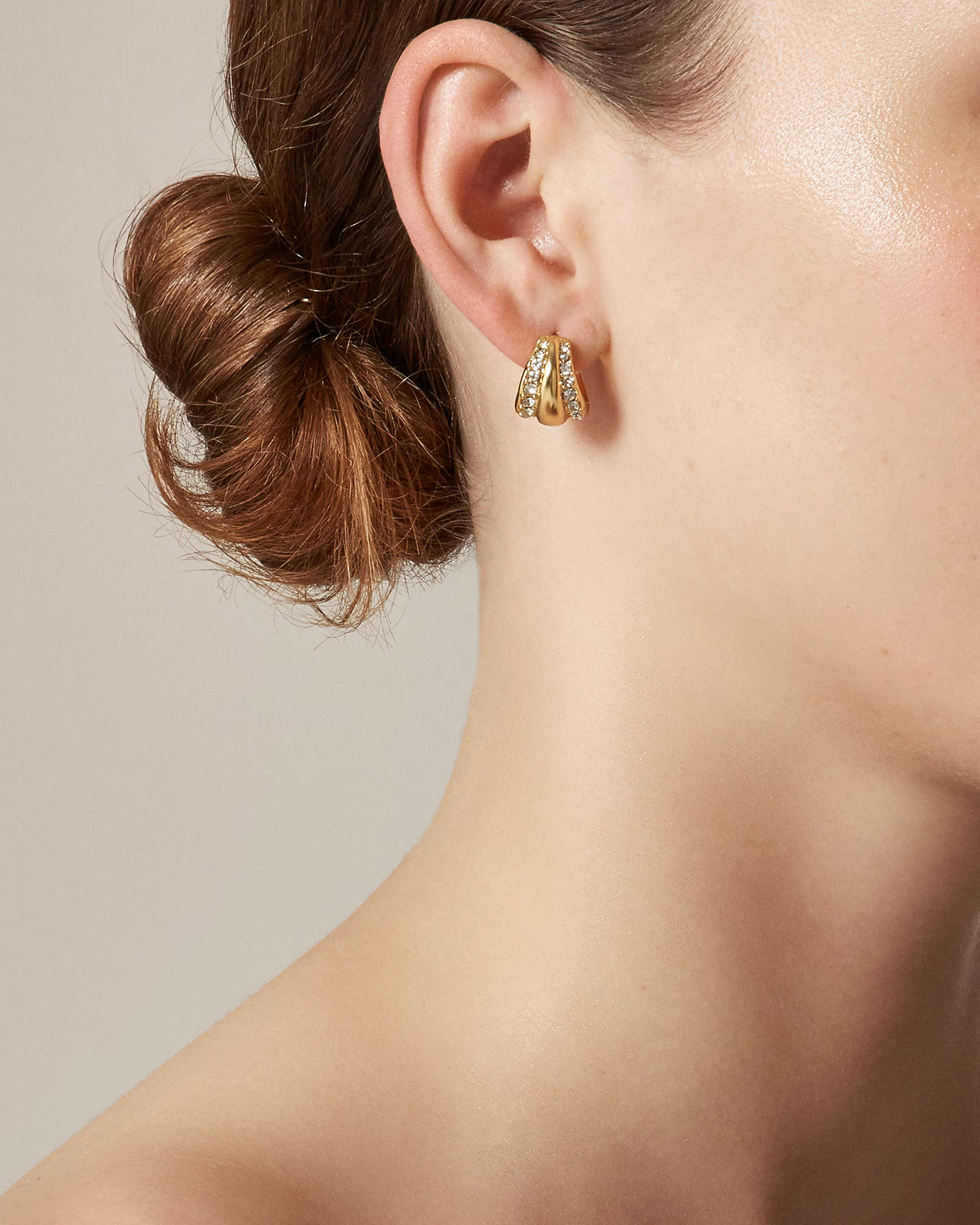 Pavé crystal hoop earrings | J. Crew US