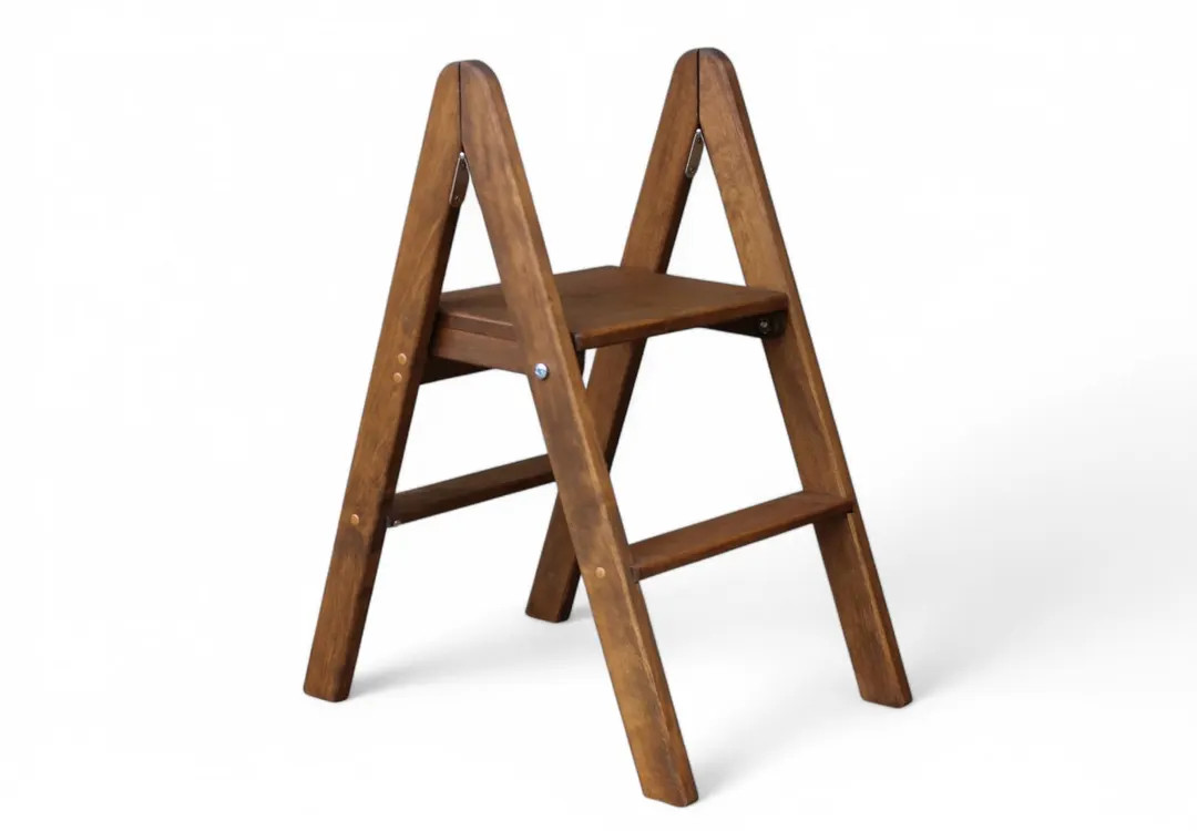 Low Natural Wood Folding Small Ladder for Home Wooden Stepladder 2 Step Rustic Rung Lightweight F... | Etsy (US)