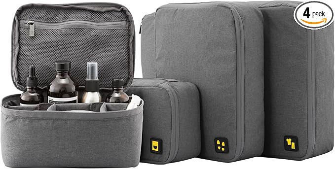 LEVEL8 4 Set Packing Cubes for Carry On Suitcase, Luggage Packing Organizers bag for Travel Accer... | Amazon (US)