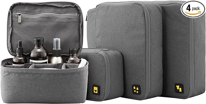 LEVEL8 4 Set Packing Cubes for Carry On Suitcase, Luggage Packing Organizers bag for Travel Accer... | Amazon (US)