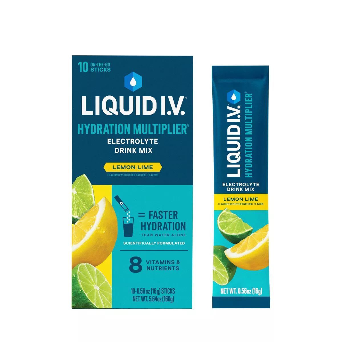 Liquid I.V. Hydration Multiplier Vegan Powder Electrolyte Supplements - Lemon Lime - 0.56oz each/... | Target