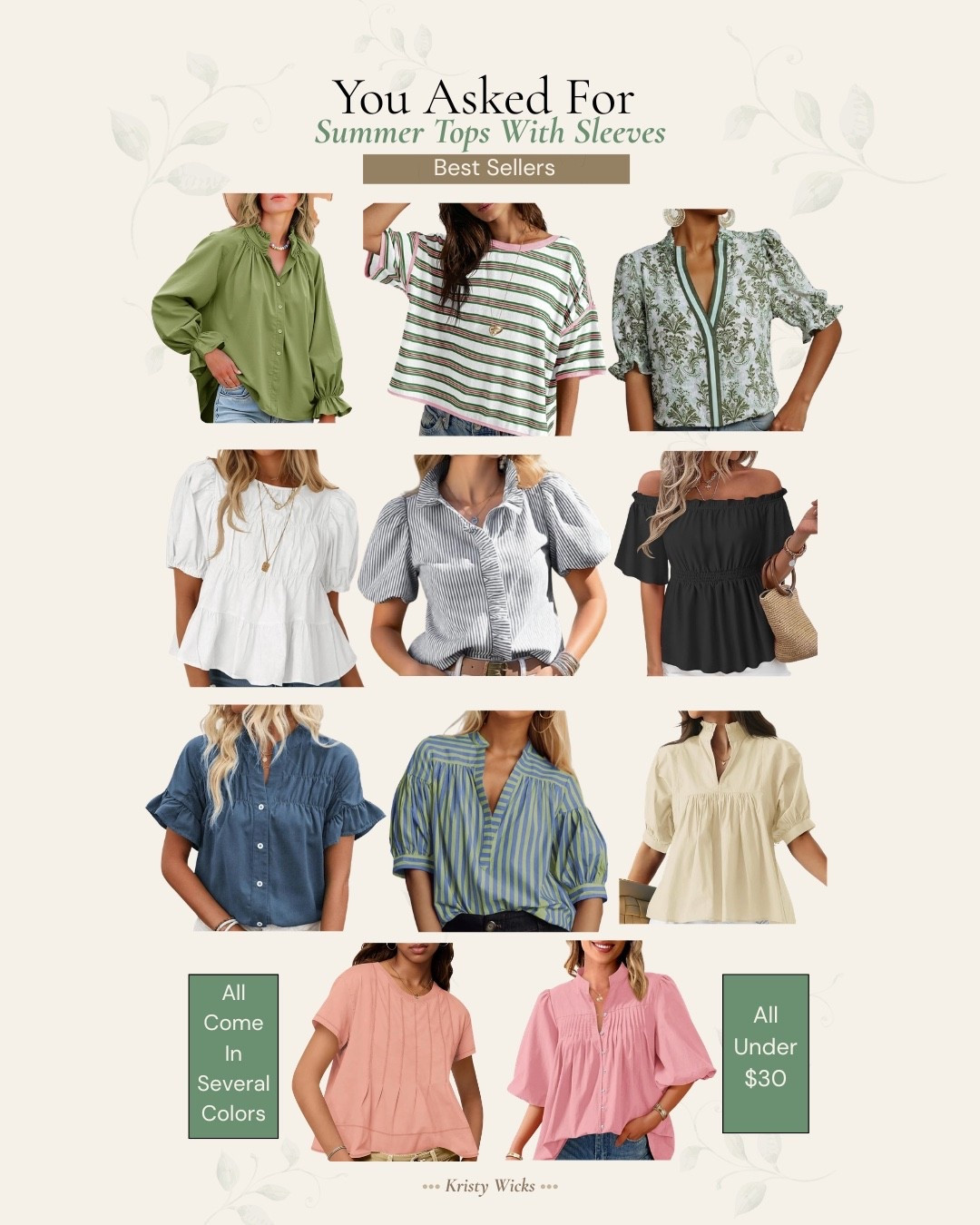 Amazon summer tops with sleeves! All come in multiple colors and all under $30!👏✨

For those of you who’ve been asking…sharing top selling tops you’ll love this spring/summer! 🩷

#LTKSaleAlert #LTKWorkwear #LTKTravel