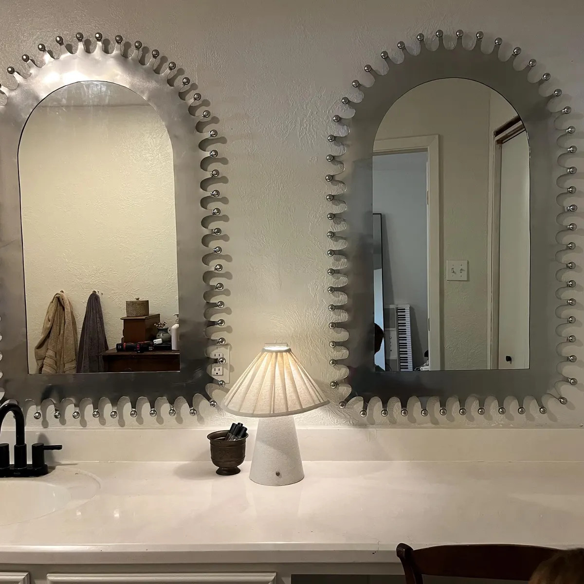 Handmade Mexican Tin Mirror, Arched Shape with Spikes Wall Decor | Etsy (Global)