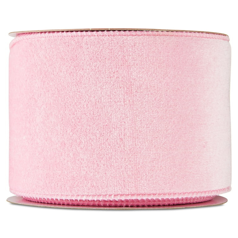 Pink Velvet Christmas Ribbon, 3.5" x 30', by Holiday Time | Walmart (US)