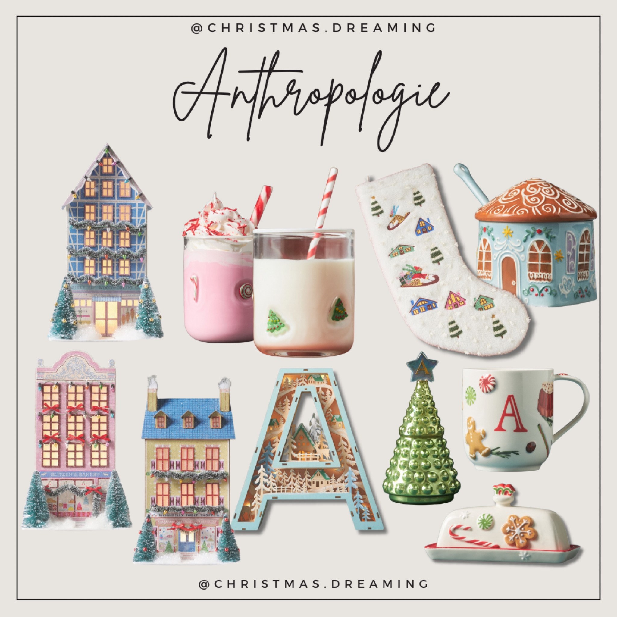 Anthropologie Holiday Shop! 

Best sellers & returning favorites
I love the light up village pieces. Those sell fast. Anything monogrammed is a great gift ideas for the holidays.

#LTKHome #LTKSeasonal #LTKParties