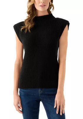 Single Thread Women's Sleeveless Mock Neck Sweater, Black, Small | Belk