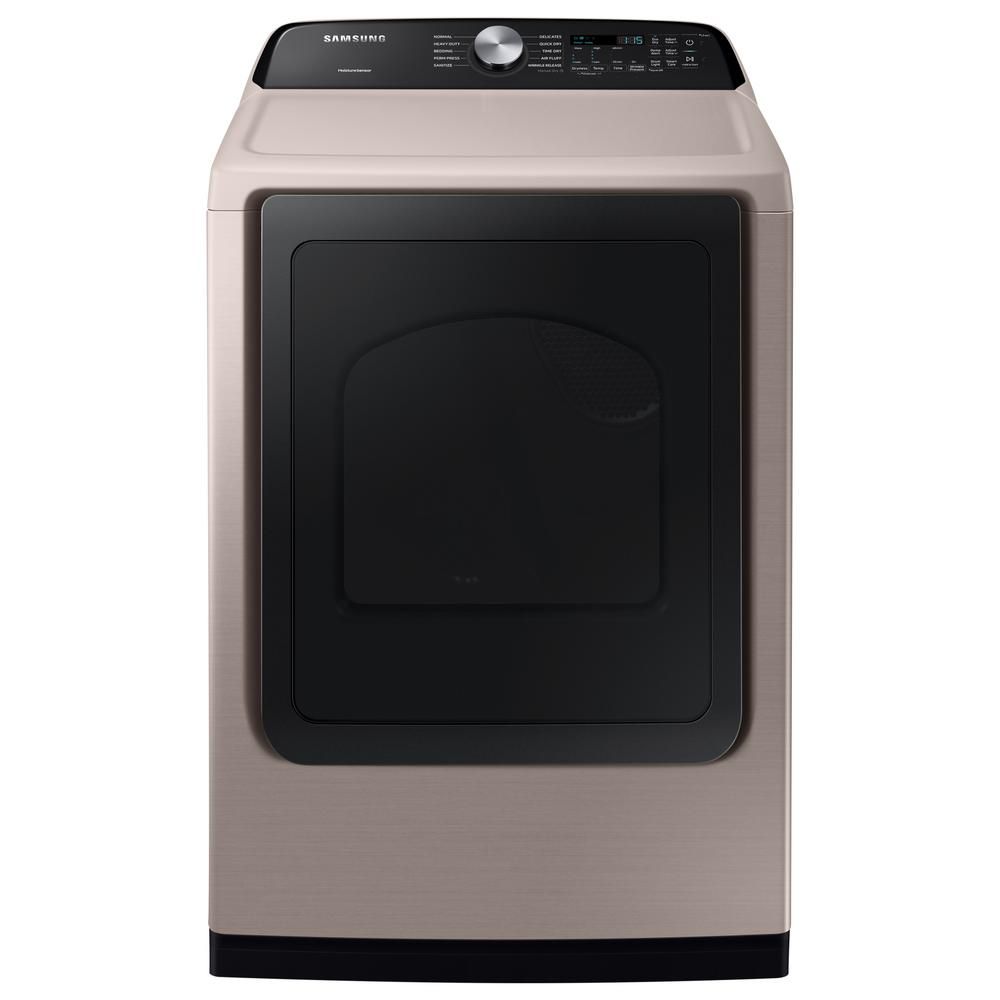 7.4 cu. ft. 240-Volt Champagne Electric Dryer with Sensor Dry | The Home Depot