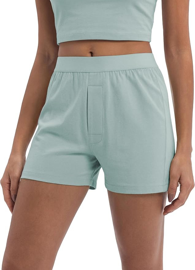 Abonlen Loose Boxer Shorts for Women Lightweight Lounge Pajama Bottoms Casual Sleepwear | Amazon (US)