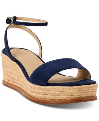 Lauren Ralph Lauren Women's Leona Espadrille Platform Wedge Sandals - Whiskey | Macy's