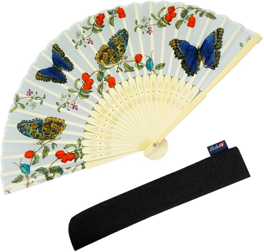Handheld Floral Pattern Fabric Fans Summer Cools Perfect for Weddings, Parties and Church Events ... | Amazon (US)