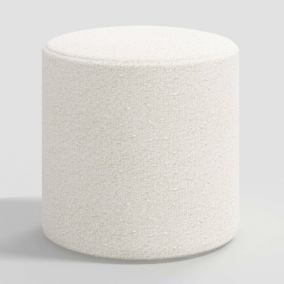Round Thalia Ottoman in White Boucle - Threshold™: Upholstered Foot Rest, No Assembly, CARB Certified | Target