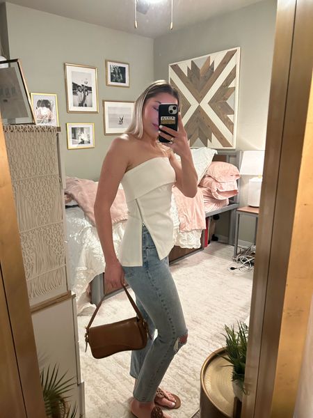the cutest white top! GREAT material!!!! has a super flattering fit! 🫶🏼 love love love this brown leather amazon bag. big enough for all the necessities and comes in a few different colors. only $30! the brown Tory Burch are an investment but I’ve had mine since sophomore year of high school and they still look great! totally worth the splurge in my opinion! 

#LTKfindsunder100 #LTKworkwear #LTKstyletip