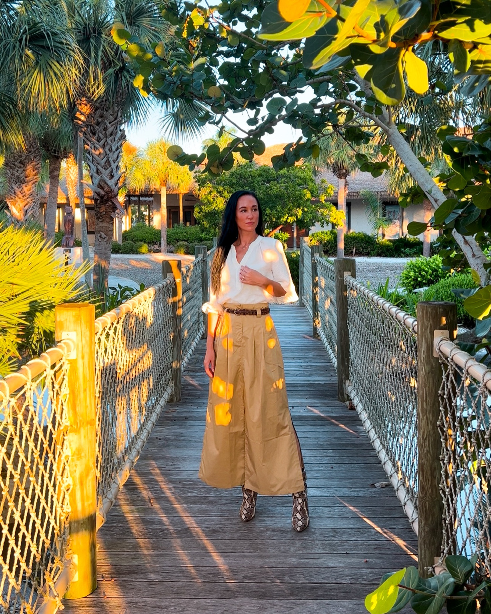 cast away vibes but make it chic ✨⁣
⁣
⁣
spent the day in marco island soaking up the golden hour glow in this effortless yet elevated look. i’m obsessed with this maxi skirt—three slits perfectly placed to give my snakeskin boots their moment from every angle. paired with a lightweight, breezy blouse & a woven belt for just the right touch of coastal sophistication. from strolling along lush paths to catching those ocean breezes, this outfit was made for island days and dreamy escapes.⁣
⁣
shop - details in bio. ⁣
⁣
what’s your go-to piece for feeling effortlessly stylish? let me know below!⁣
⁣
#chicstyle #fashioninspo #islandvibes #ootd #outfitstyling #fashion #lifestyle #bohoaesthetic #2025fashiontrends #fashiontrends #chicoutfitinspo modest fashion, classy style, elegant style, winter fashion, fall outfit ideas, autumn fashion, Pinterest outfits, aesthetic fashion, winter dress, maxi skirt, pinterest fashion, fashion trends, boho chic, boho aesthetic, 2025 fashion trends 

#LTKShoeCrush #LTKFindsUnder100 #LTKStyleTip