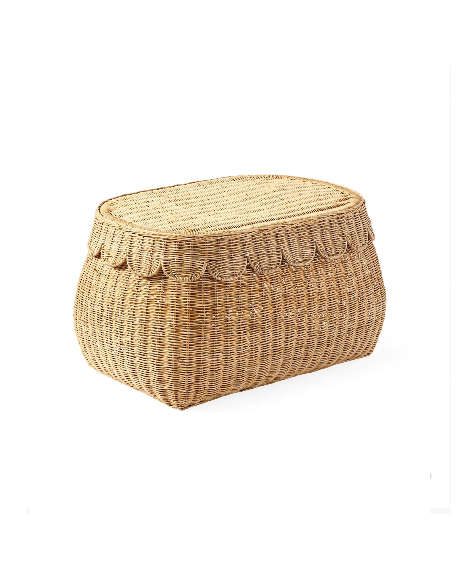 Scallop Rattan Basket | Serena and Lily