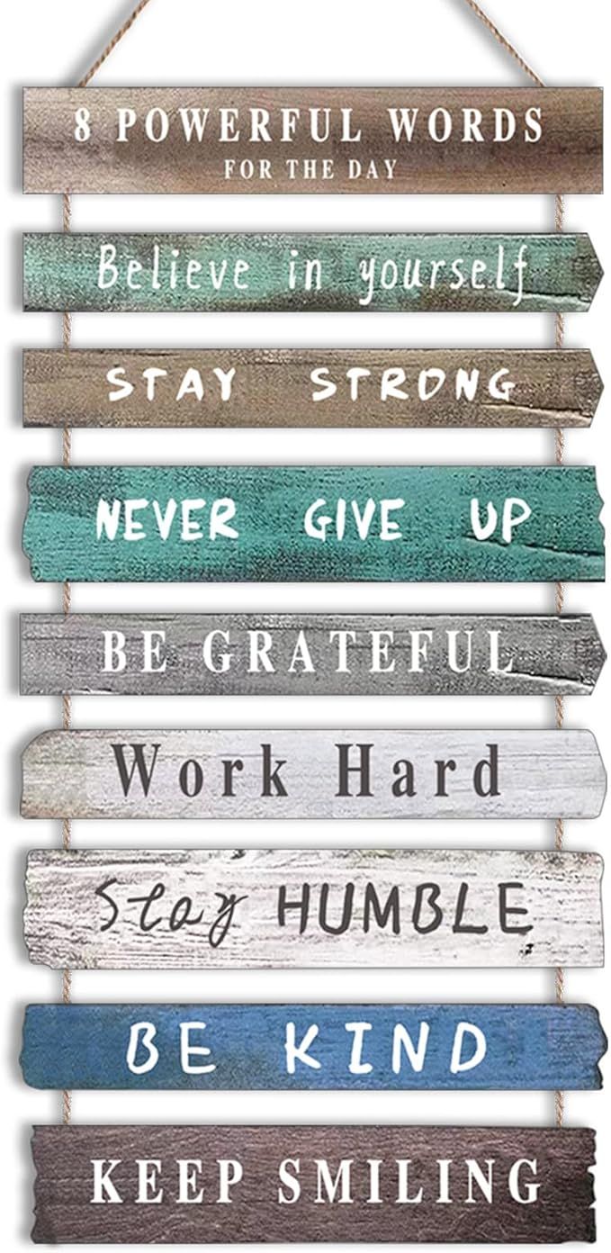 Inspirational Wall Art Decor for Office, Wooden Rustic Hanging Motivational Wall Art Decoration S... | Amazon (US)