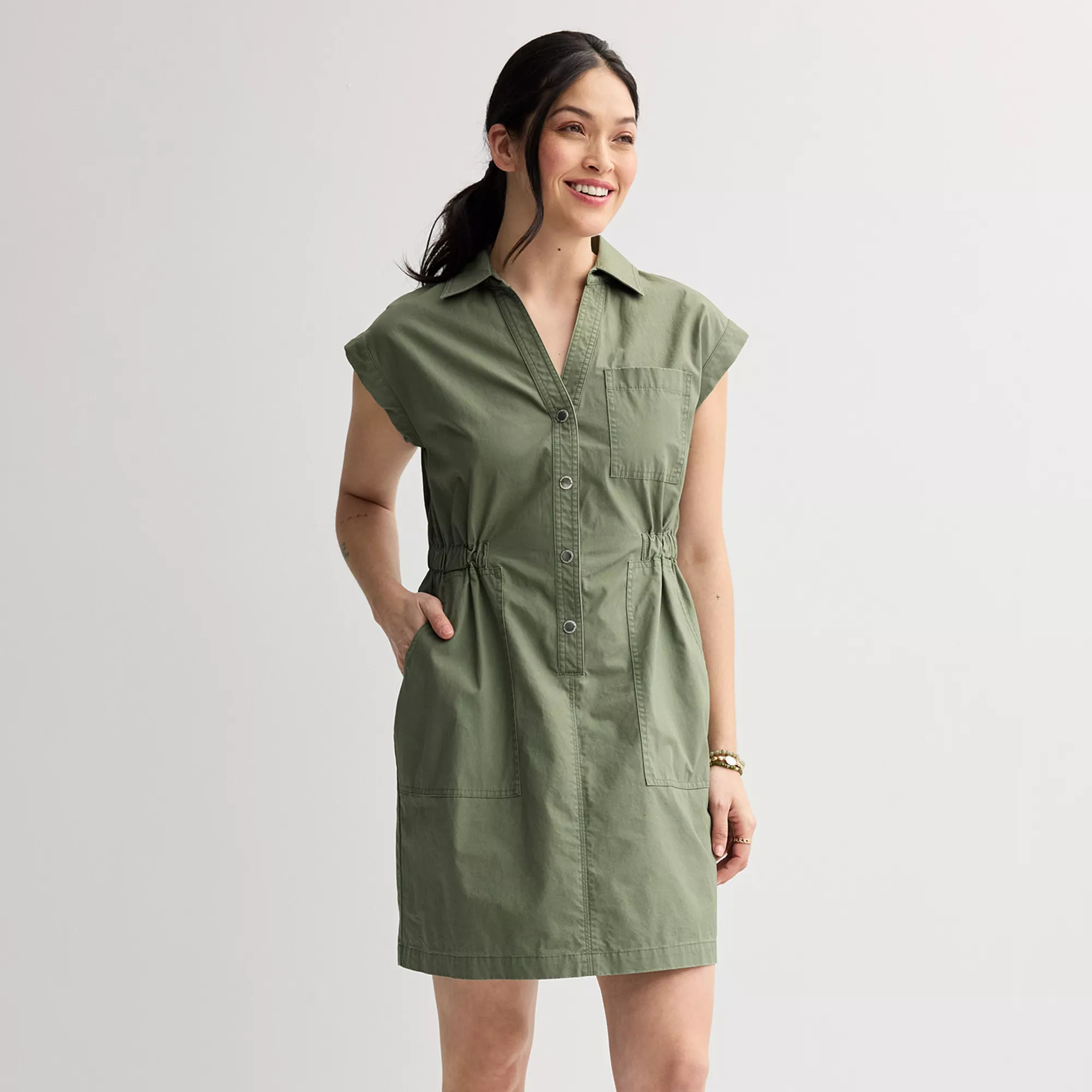 Women's Sonoma Goods For Life® Short Sleeve Utility Dress | Kohl's