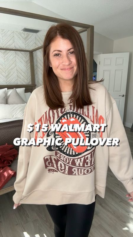 $15 Graphic Sweatshirts of our dreams 💭😘🌙 So soft, comfy and the fit is perfect! I sized up to a large for an oversized look! Hurry, these will sell out! 

👉🏼Follow me if you want to see more Walmart new arrivals before things sell out! 👈🏼

Comes in 4 colors options! 

#LTKstyletip #LTKfindsunder100 #LTKSeasonal