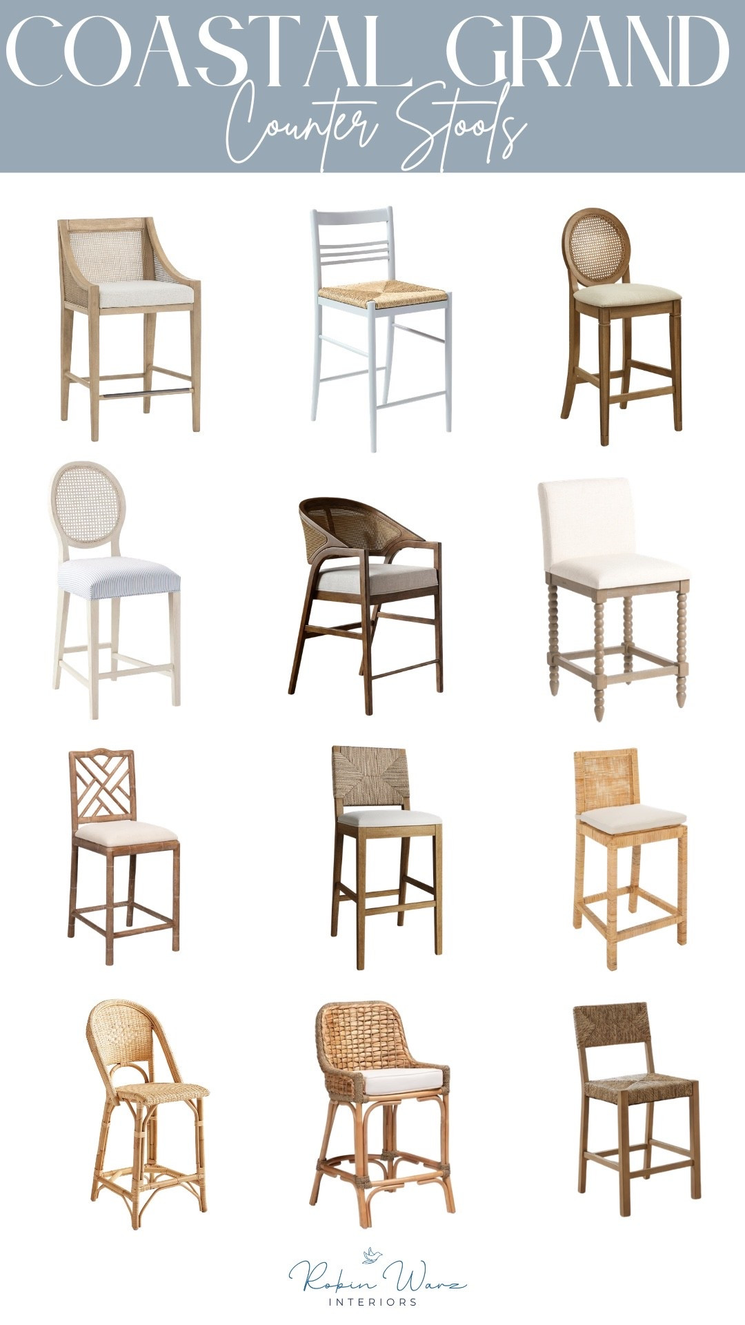 Looking for the perfect coastal kitchen stools? These are some of my favorite picks for creating a timeless Coastal Grandmillennial kitchen. From woven textures and warm wood finishes to classic stripes and beautiful details, these counter stools add charm, comfort, and character to your space. Whether you’re renovating your kitchen or simply refreshing your island seating, these designer-inspired stools blend beautifully with both classic and modern coastal homes.

Shop all of my favorite coastal kitchen stools on my LTK. 🤍

Keywords: coastal kitchen stools, kitchen island stools, woven counter stools, Grandmillennial style, coastal home decor, kitchen island seating, Serena & Lily style, designer-inspired, timeless kitchen design, affordable home decor, Robin Warz Interiors

#LTKHome