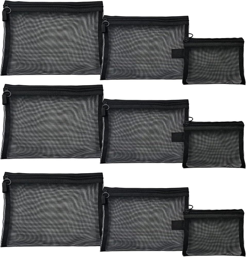 9PCS Zipper Pouch Bags Travel Organizer Kit, Small Mesh Cosmetic Bags for Credit Cards, Keys, Coi... | Amazon (US)