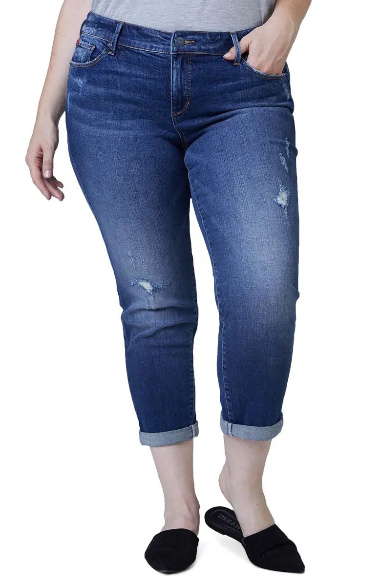 SLINK Jeans Distressed Crop Boyfriend Jeans | Nordstrom | Nordstrom