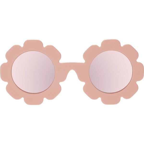 Polarized Flower: Rose Gold Mirrored Lens, Peachy Keen - Babiators Sunglasses | Maisonette | Maisonette