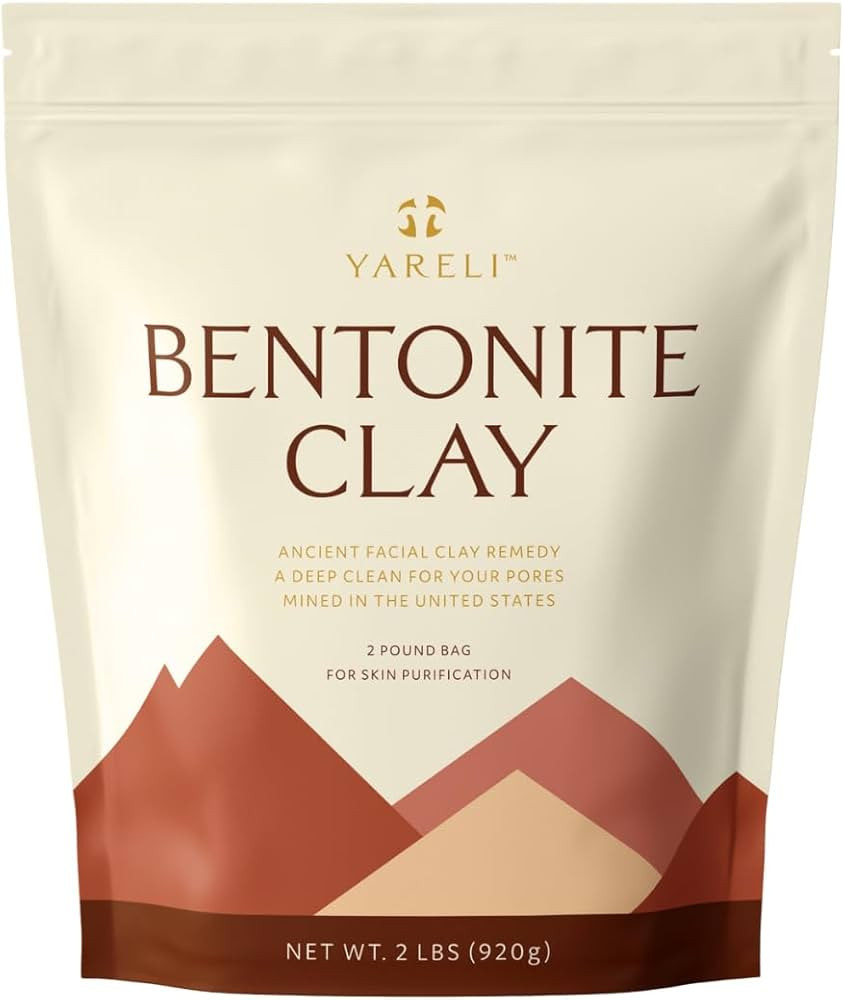 Bentonite Clay Powder Facial Mask & Cleansing Bath, Pure Indian Healing Clay, 2lb (32oz) | Amazon (US)