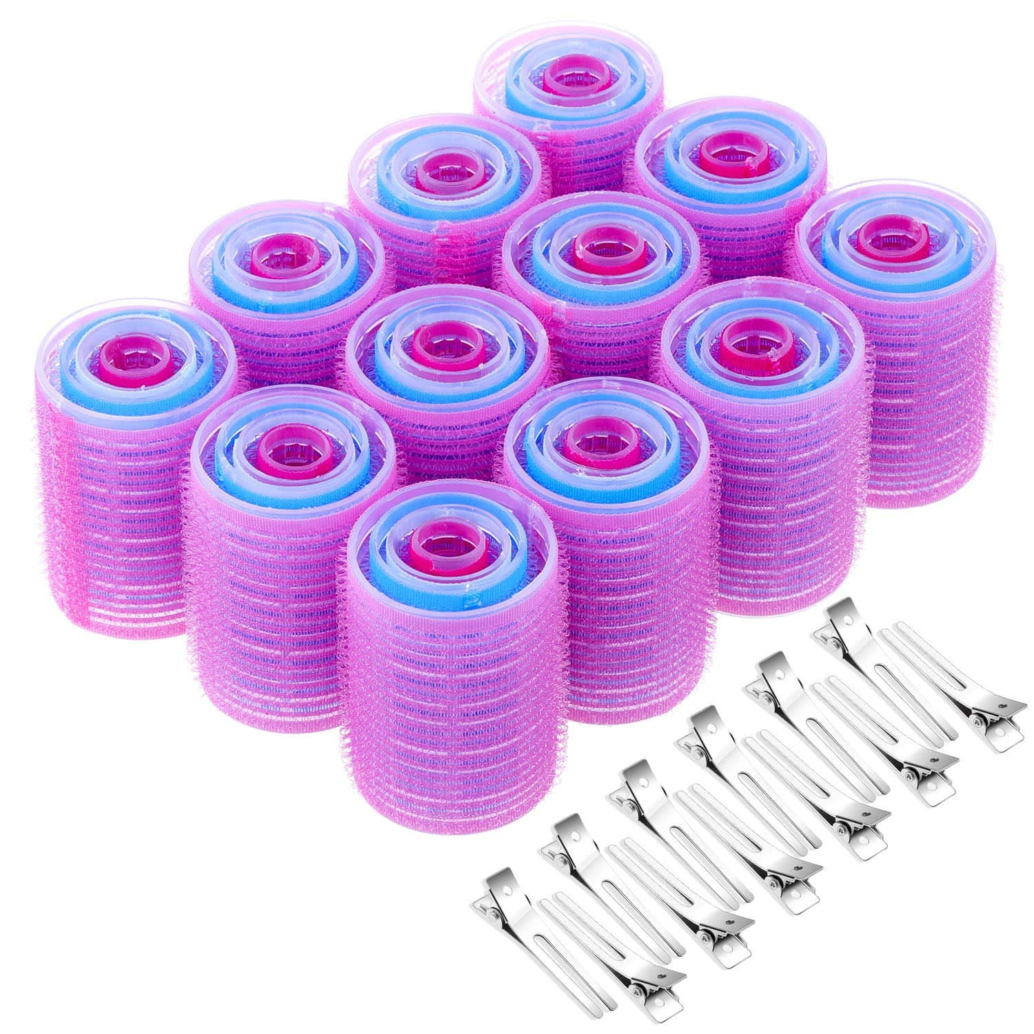 Anezus Self-Grip Rollers Set - 60 Pcs Multicolored Curlers and Clips for Hairstyling | Amazon (US)