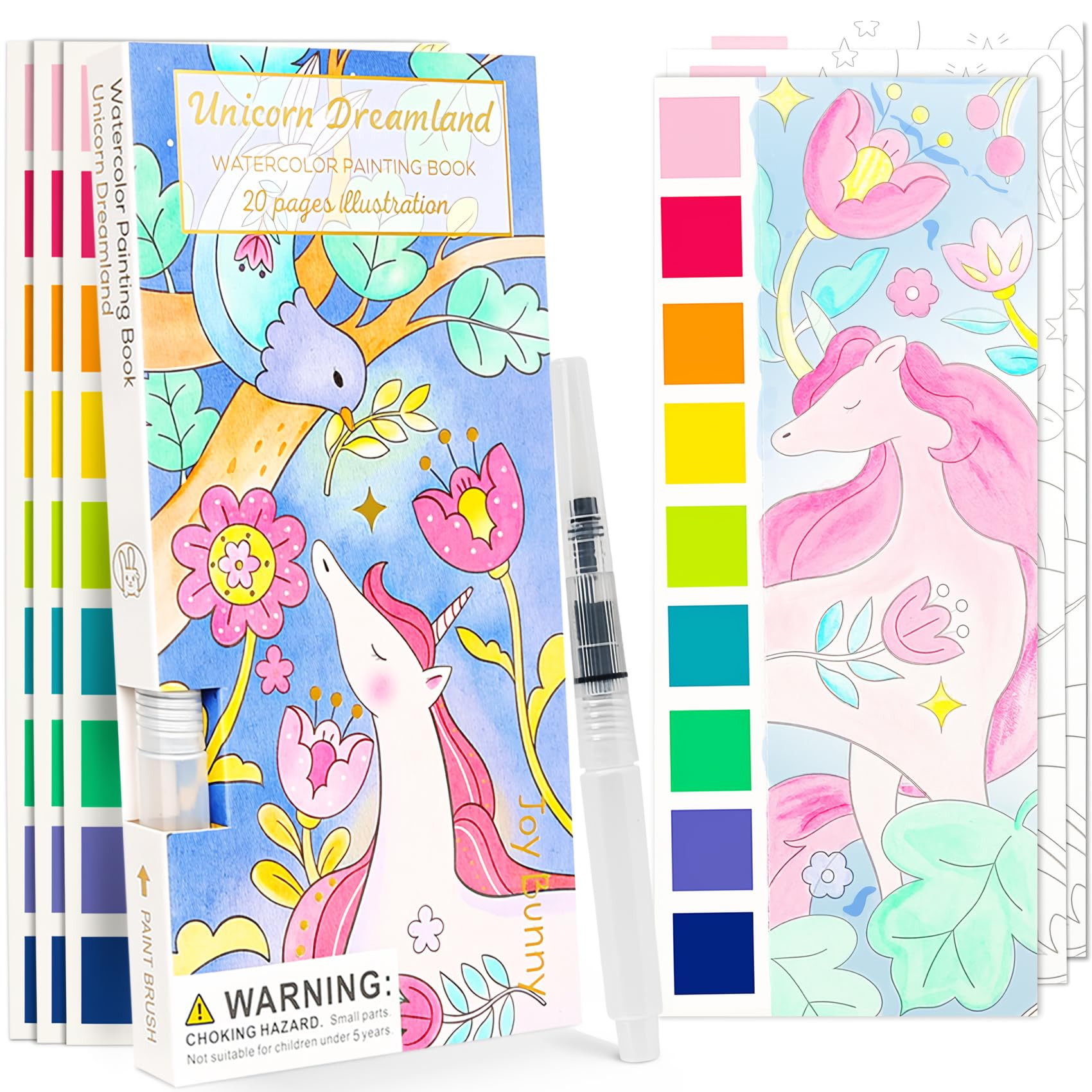 Watercolor Painting Coloring Books Pocket Watercolor Paint Bookmarks, Mess Free Paint with Water ... | Amazon (US)