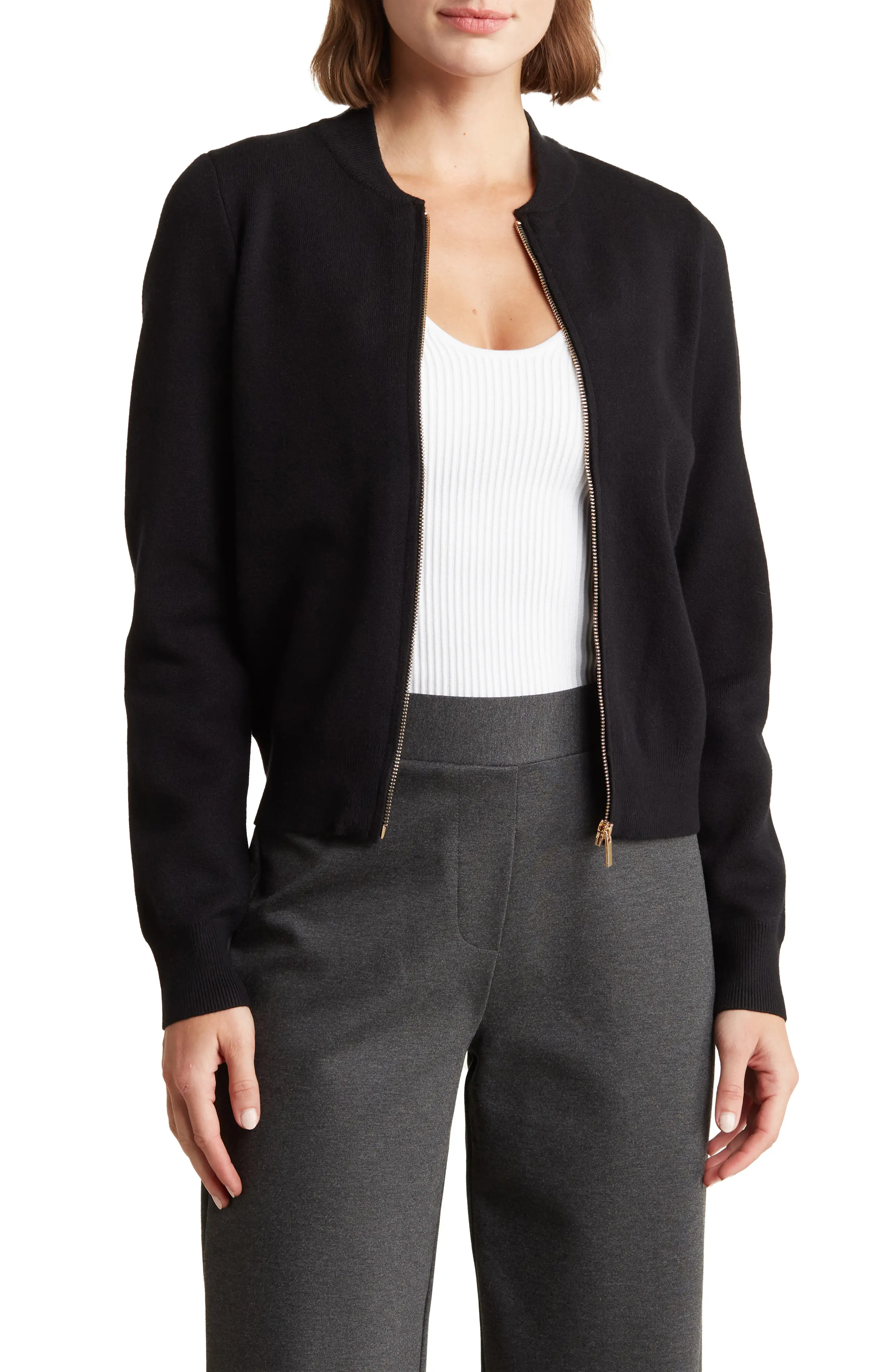 BY DESIGN Jenny Double Knit Bomber Jacket (Women) | Nordstromrack | Nordstrom Rack