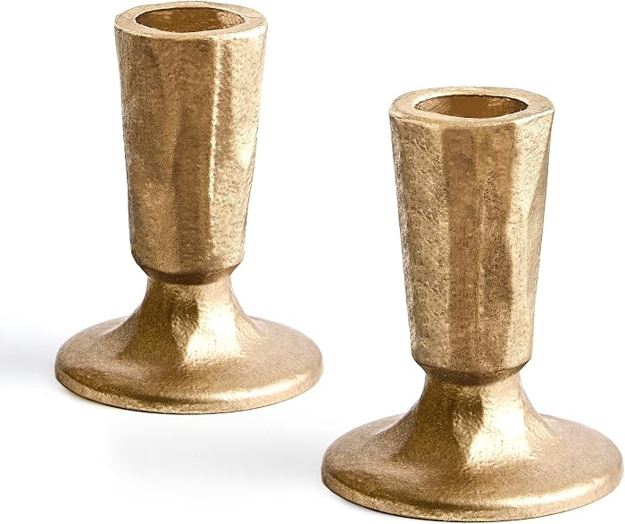Cast Iron Taper Candle Holder Set of 2, Antique Brass Candlestick Holders Decorative Candle Stand... | Amazon (US)