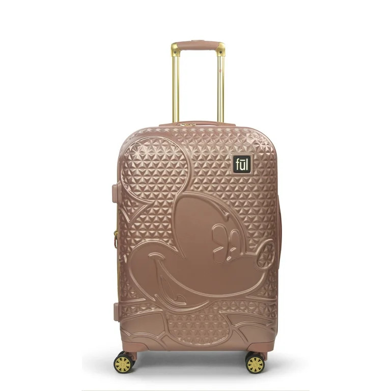 FUL Disney Textured Mickey Mouse 25in Hard Sided Rolling Luggage, Rose Gold - Walmart.com | Walmart (US)