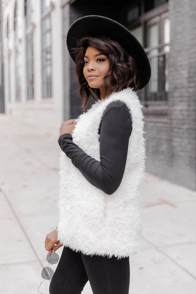 The Best Compliments Fur Cream Vest SALE | The Pink Lily Boutique