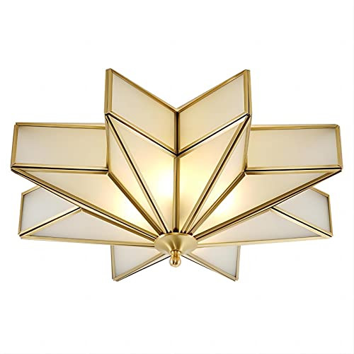 19.5 Inch Star Ceiling Light, Modern Bedroom Copper Ceiling Lamp, 4 Lights Close to Ceiling Light... | Amazon (US)