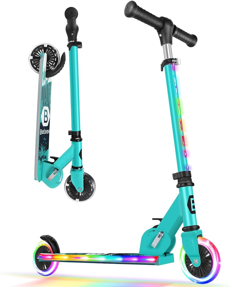 BELEEV V2 Scooters for Kids with Light-Up Wheels & Stem & Deck, 2 Wheel Folding Scooter for Girls... | Amazon (CA)