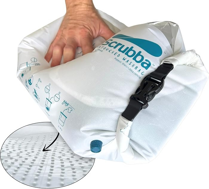 Scrubba Wash Bag Untouched - Patented Washboard-in-a-Bag\u2122 Portable Travel Washing Machine Ma... | Amazon (US)