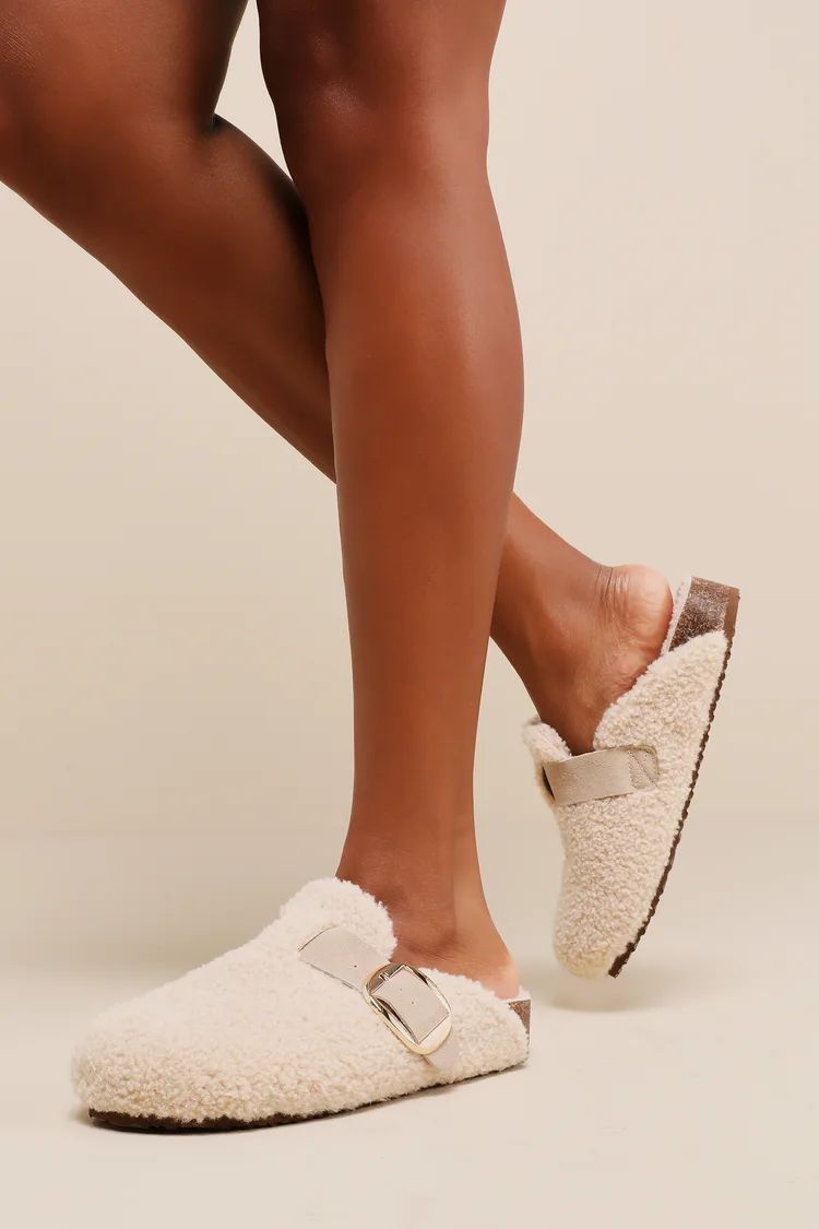 Cuddle Natural Shearling Mules | Lulus (US)