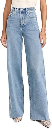rag & bone Women's Flexi Sofie High Rise Full Length Wide Jeans | Amazon (US)