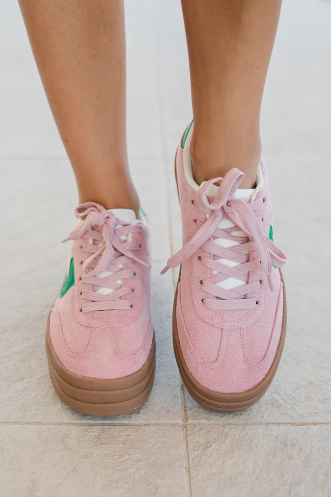 Jules Pink and Green Sneaker | Pink Lily