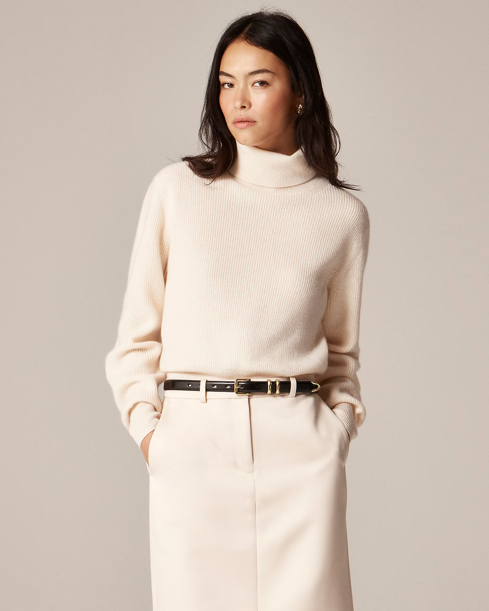 Ribbed cashmere turtleneck sweater | J. Crew US
