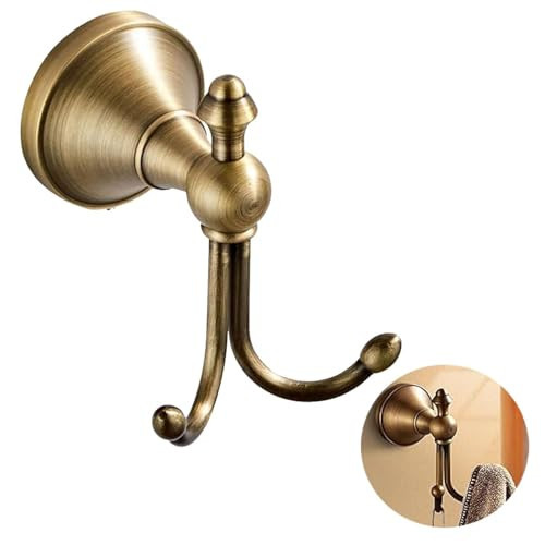 Vintage Brass Towel Hook Hanger Double Robe Hooks Wall Mounted for Bathroom Bronze Antique Brass Wall Towel Robe Hook Clothes Hanger/for Kitchen Room high Load-Bearing | Amazon (US)