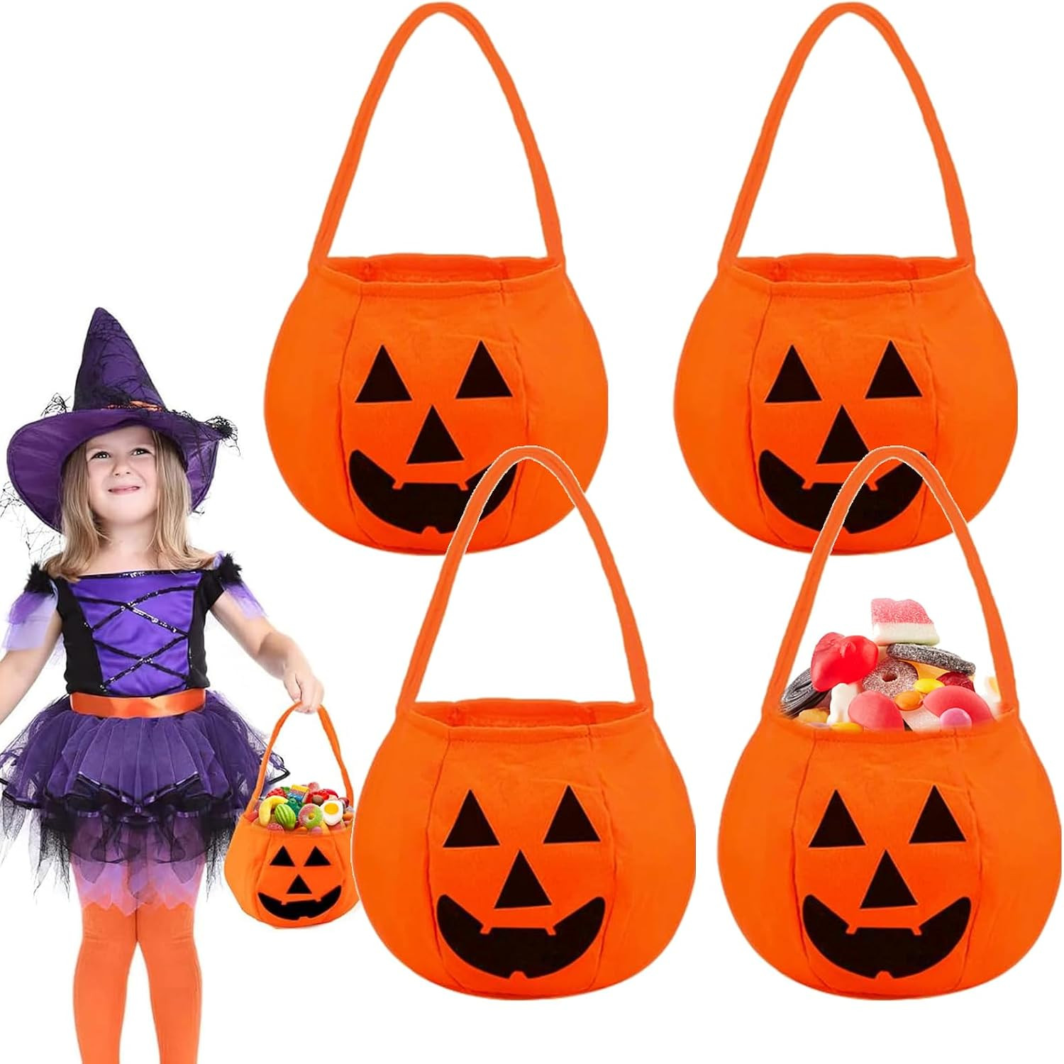 4 Stück Kürbis Sammeltasche Halloween Kürbis Candy Bag Kürbis Eimer Halloween Kürbis Eimer Tasche Hal loween Kürbis Bonbontüte Kürbis Tasche Trick Or Treat Taschen Für Hal loween. | Amazon (DE)