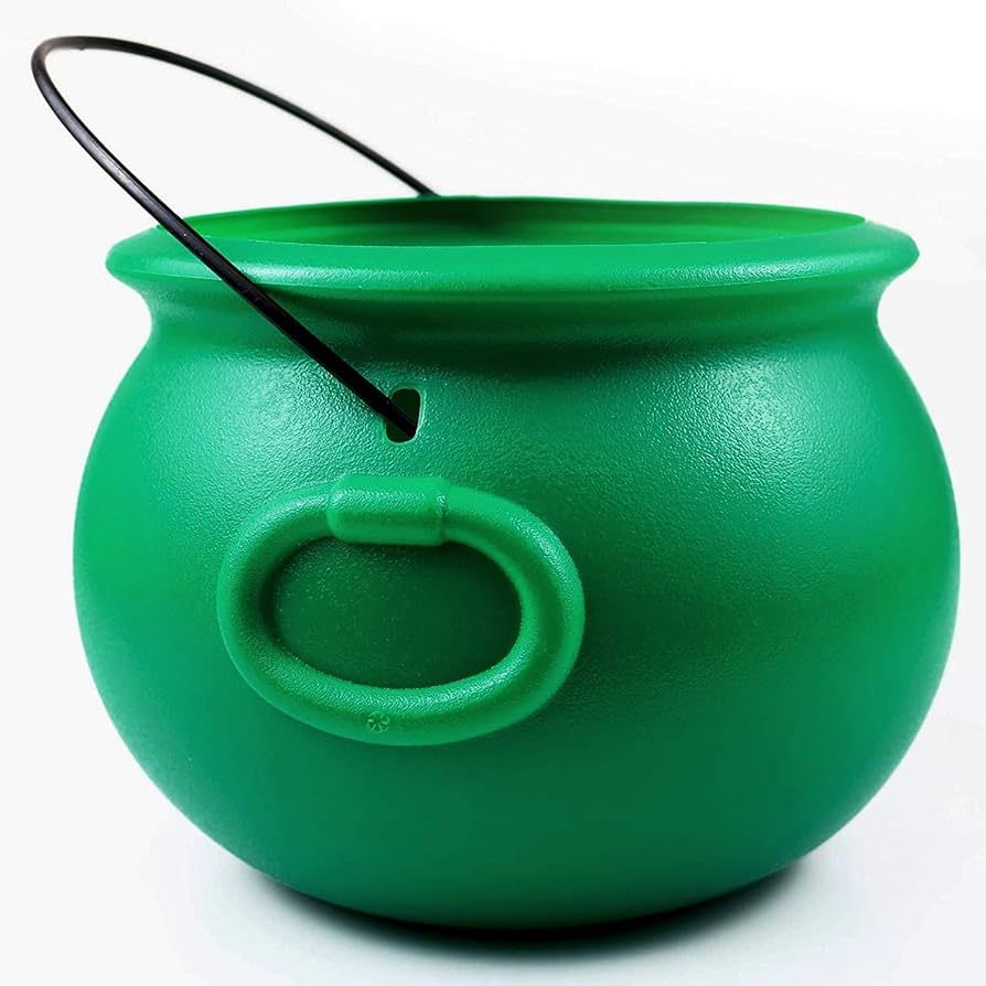 GIFTEXPRESS 8" Green Cauldron Kettle for St Patrick Day, Mardi Gras, Halloween, Pot of Gold Pot, ... | Amazon (US)