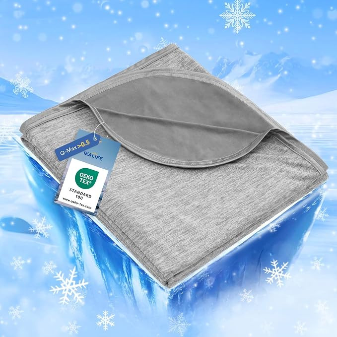 IKALIFE Kühldecke Bett für Menschen - 2 in 1 Kühlende Decke Q-Max>0,5 Cooling Blanket Kältede... | Amazon (DE)