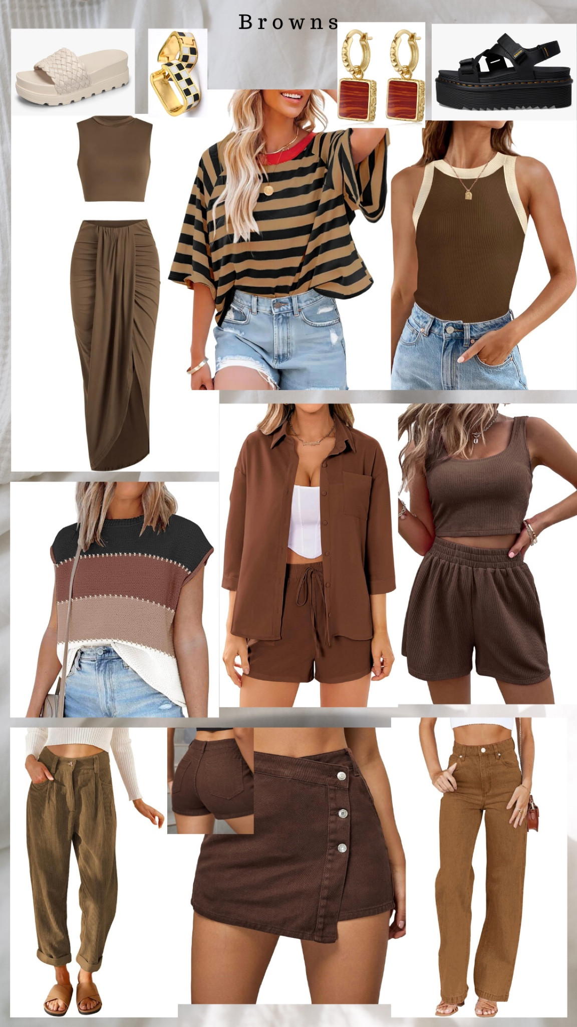 Brown babes 
#ltkamazon #ltkamazonfinds #brown #ltktwopiece #chunkysandals #ltkstripes #ltkstyle #ltkspringfashion #ltkamazonfashion 

#LTKStyleTip #LTKShoeCrush #LTKBeauty