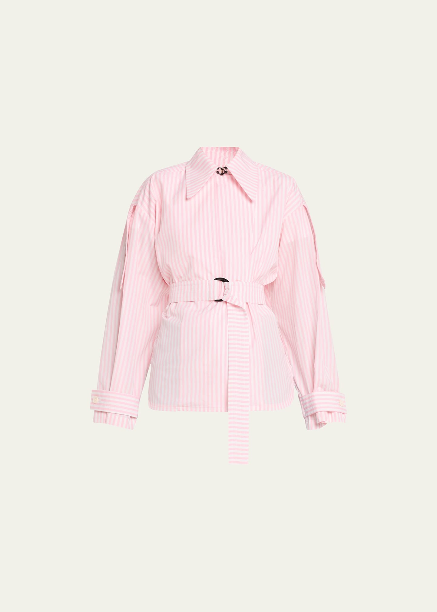 Pera Stripe Belted Shirt | Bergdorf Goodman