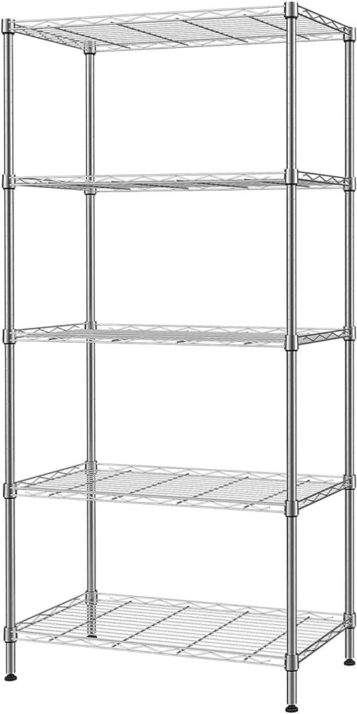 SINGAYE 5 Tier Adjustable Storage Shelf Metal Storage Rack Wire Shelving Unit Storage Shelves Met... | Amazon (US)