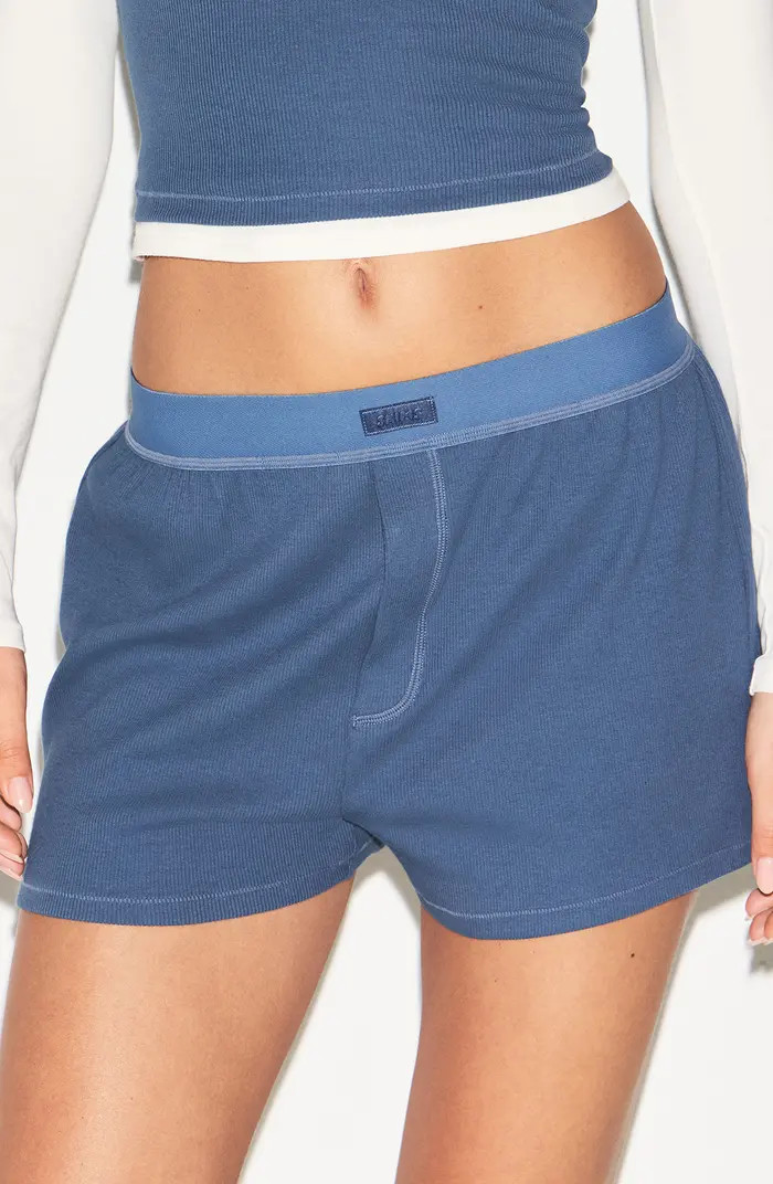 Rib Stretch Cotton Loose Boxers | Nordstrom